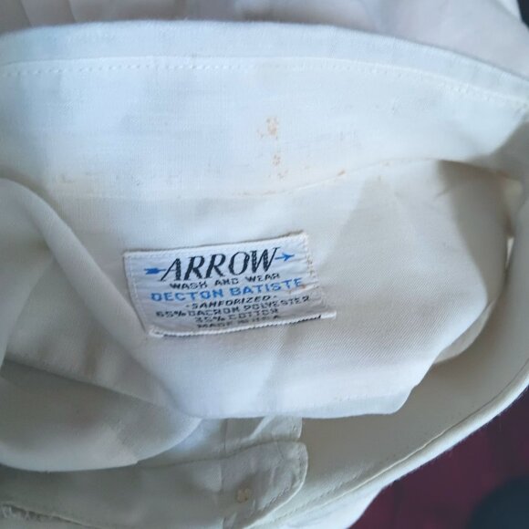 Vintage Men's XL Arrow Decton Shirt Batiste Short Sleeve 1970's Button-Up Dacron - Picture 2 of 5